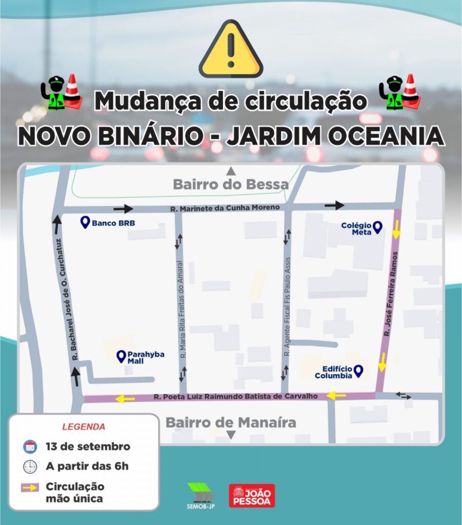 FIQUE ATENTOSemob implanta novo binário em bairro de João Pessoa